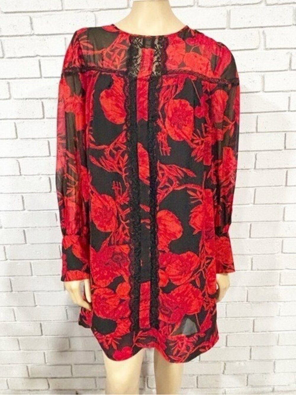 Black and Red Floral Dress